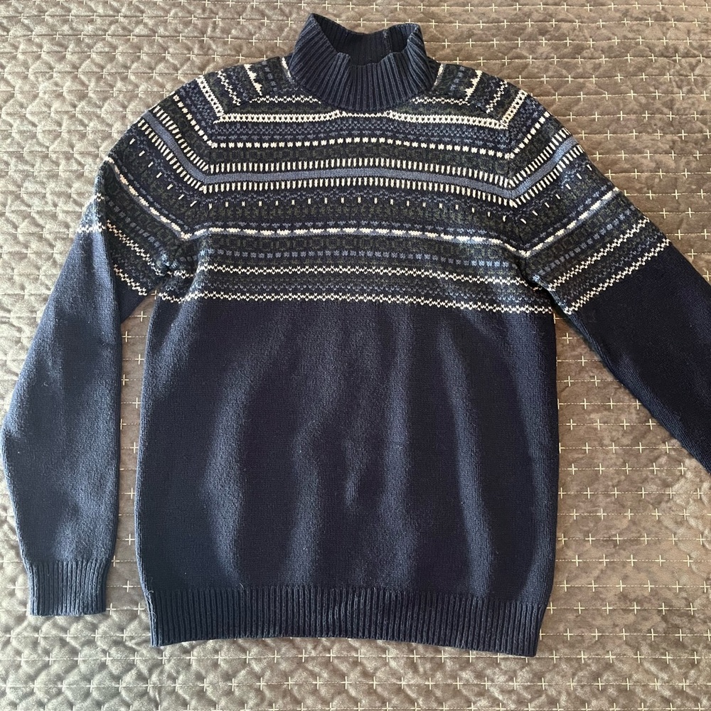 RW&Co Men's Navy Blue Patterned Sweater